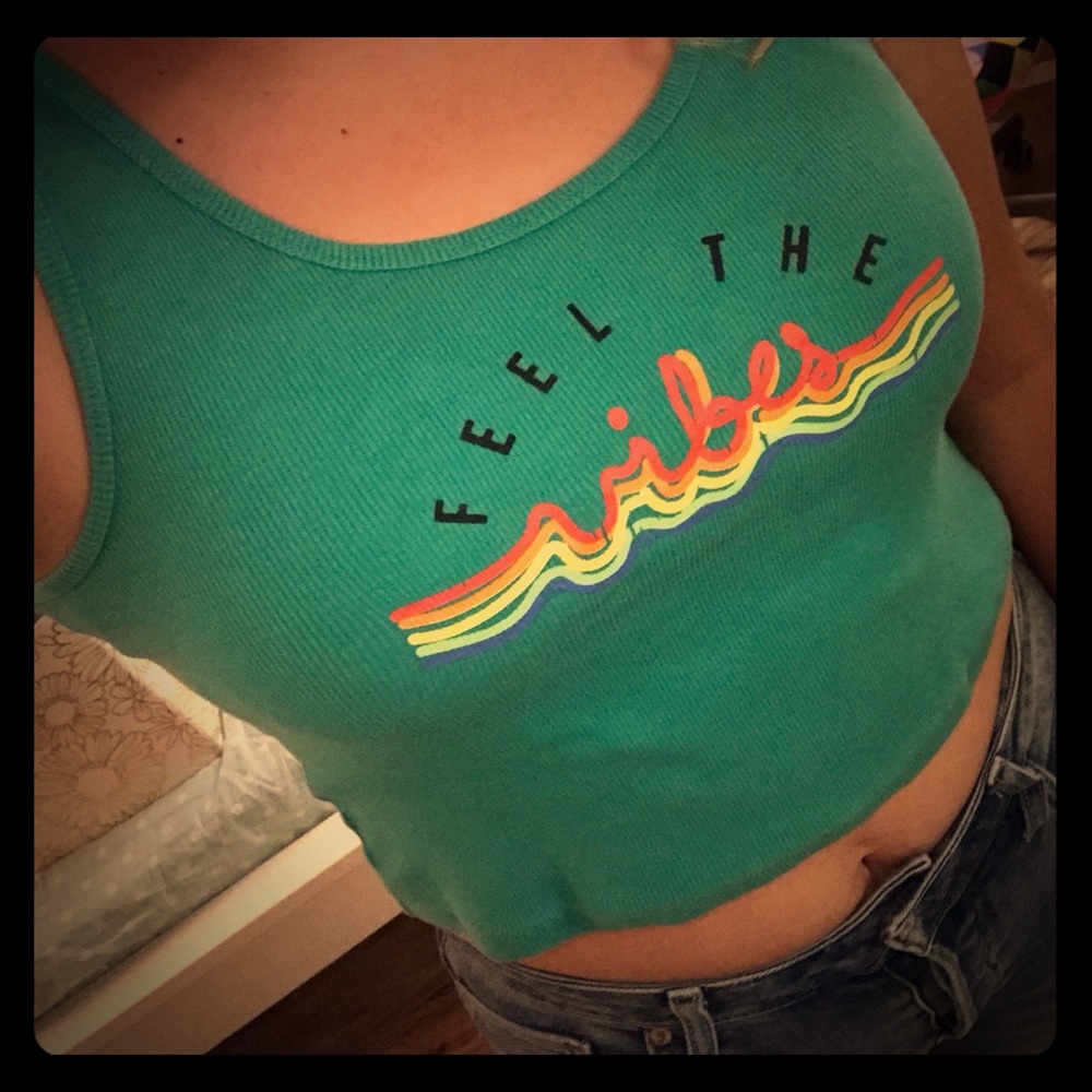 Teal Cropped Tank Top